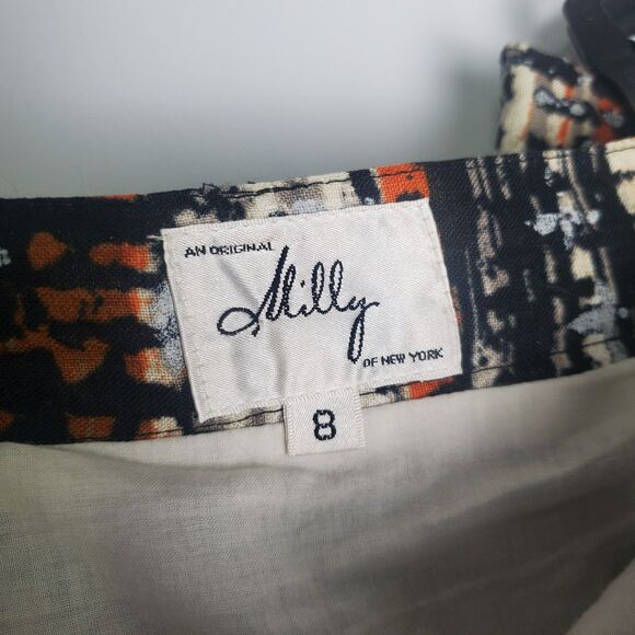 Milly 100% Linen Printed Maxi Skirt Size 8 - Picture 8 of 9